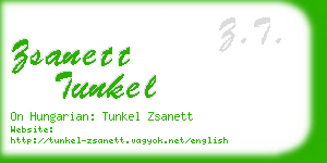 zsanett tunkel business card